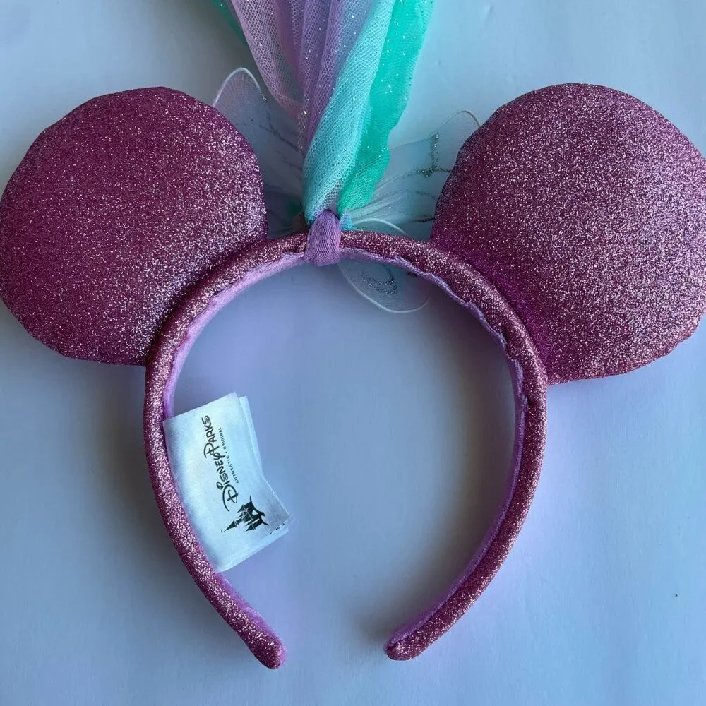 Disney Parks Princess Fairy Butterfly Glitter‎ Veil Minnie Mouse Ears Headband
